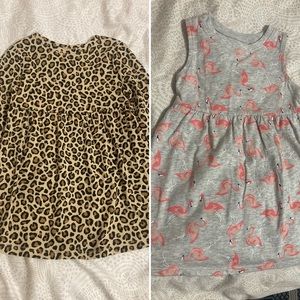 Bundle of 2 Dresses: Leopard Print & Flamingo